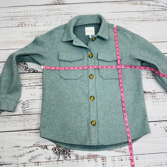 Avec Les Filles Women’s Small Blue Gray Boyfriend Button Down Shacket Jacket - Picture 8 of 11
